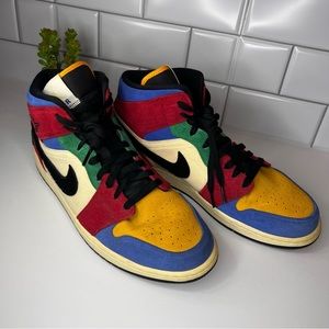 Jordan 1 Mid SE Fearless Blue the Great High Tops - Mens Sz 12